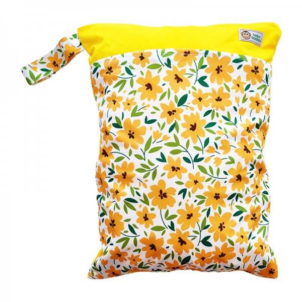Τσάντα αδιάβροχη Wet & Dry πολύχρωμη - κίτρινη, με σχέδιο λουλούδια