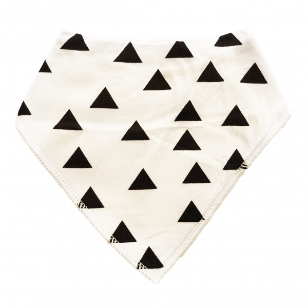 Σαλιάρα Μπαντάνα One Size λευκή-μαύρη, με σχέδιο τρίγωνα