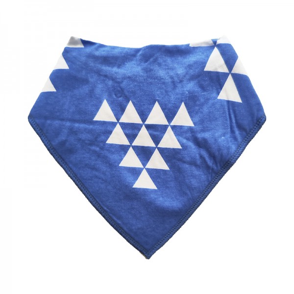 Σαλιάρα Μπαντάνα One Size μπλε - λευκή, με σχέδιο τρίγωνα