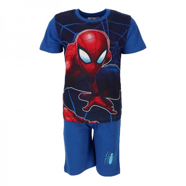 Πιτζάμες κοντομάνικες με σχέδιο Spiderman. μπλε