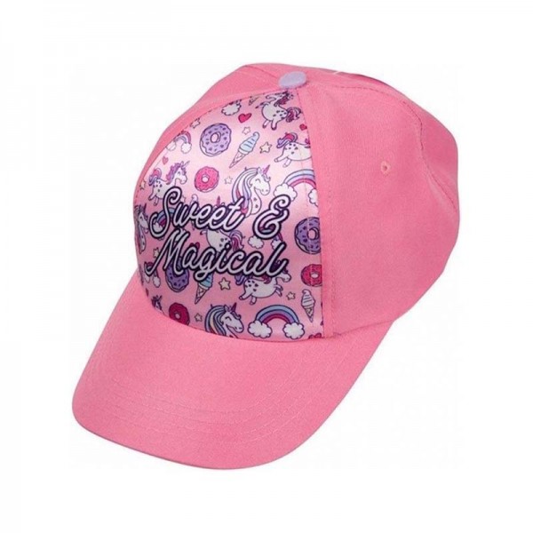 Καπέλο με σχέδιο μονόκερο, ροζ