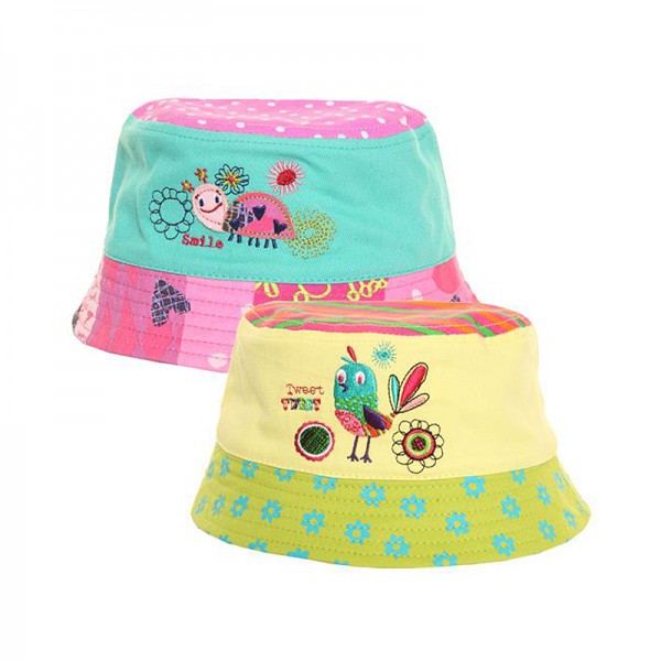 Καπέλο με ραμμένο πουλάκι ή πασχαλίτσα, σε κίτρινο ή ροζ χρώμα