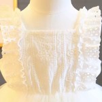 Φόρεμα με τούλι, δαντέλα και κεντημένα σχέδια, λευκό