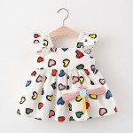 Σετ αμάνικο φόρεμα με σχέδιο καρδούλες και κρεμαστό διακοσμητικό λιβελούλα, πολύχρωμο