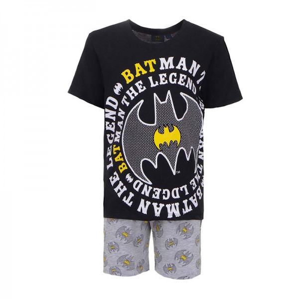 Πιτζάμες κοντομάνικες με σχέδιο Batman. μαύρο - γκρι