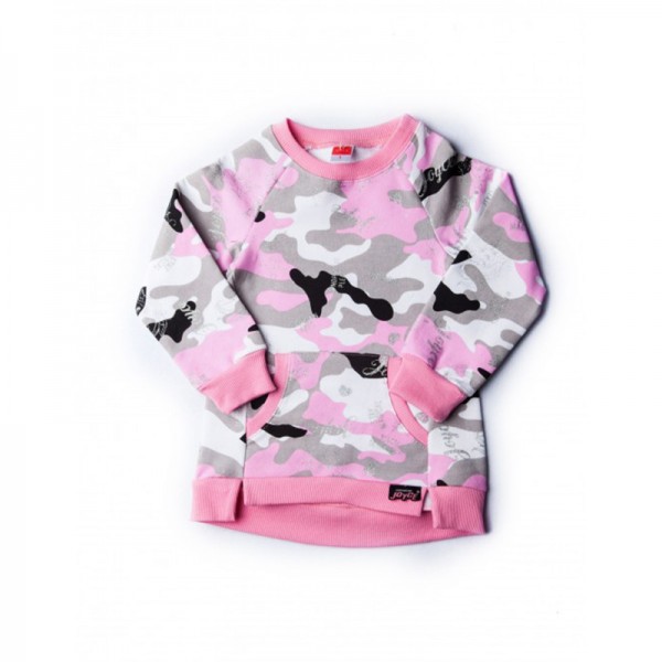 Μπλουζοφόρεμα φούτερ, παραλλαγή ροζ - μαύρο