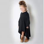 Φόρεμα ασύμμετρο μακρύ, μαύρο