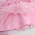 Φόρεμα με τούλι, στάμπα και κουμπάκια, ροζ