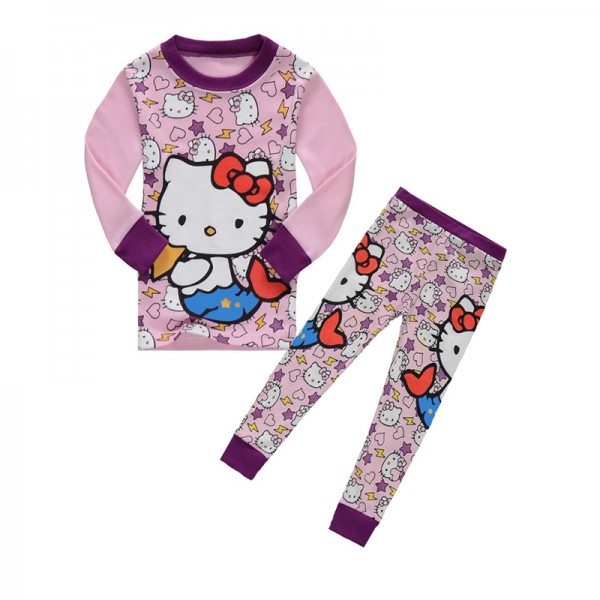 Πιτζάμες με σχέδιο Hello Kitty, ροζ - λιλά